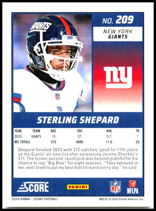 2024 Score #209 Sterling Shepard New York Giants