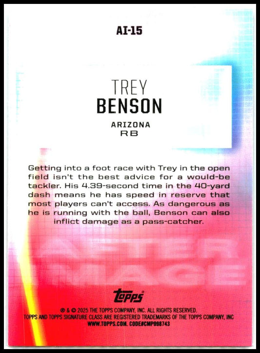 2024 Topps Signature Class After Image #AI-15 Trey Benson Arizona Cardinals
