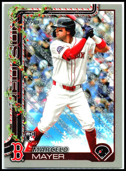 2025 Topps Holiday Silver Glitter Holiday #H35 Marcelo Mayer Rookie Boston