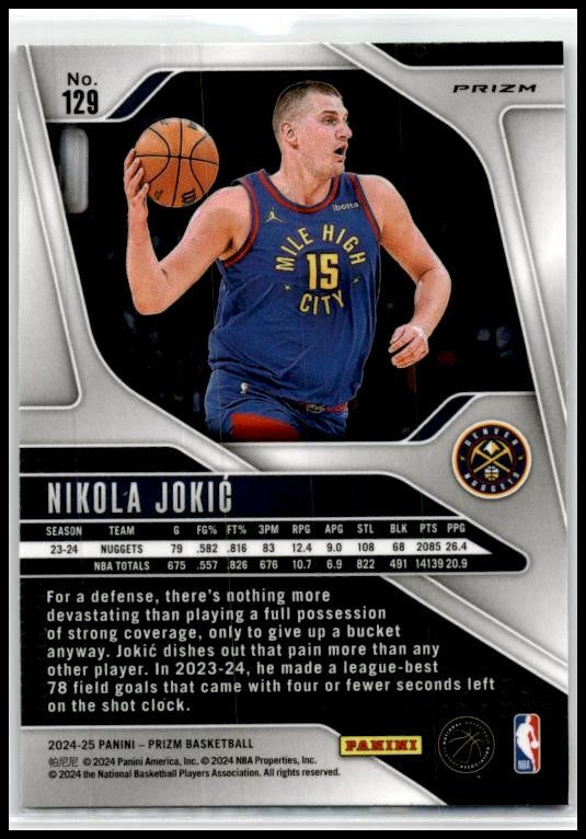 2024-25 Panini Prizm Geen #129 Nikola Jokic Denver Nuggets