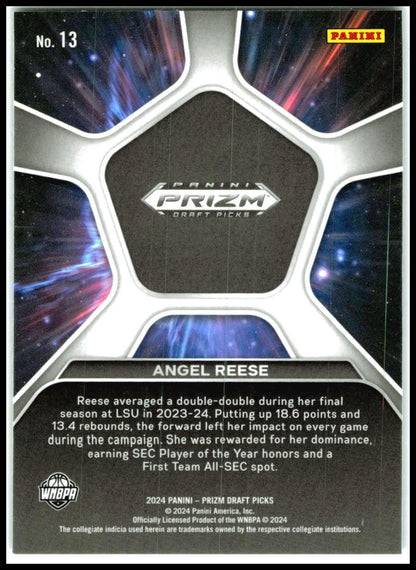 2024 Panini Prizm Draft Picks Deep Space #13 Angel Reese LSU Tigers