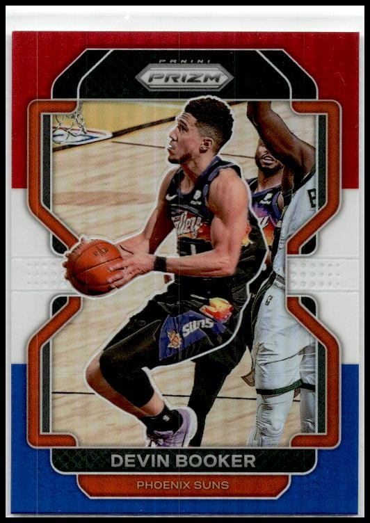 2021-22 Panini Prizm Red White and Blue #203 Devin Booker Phoenix Suns