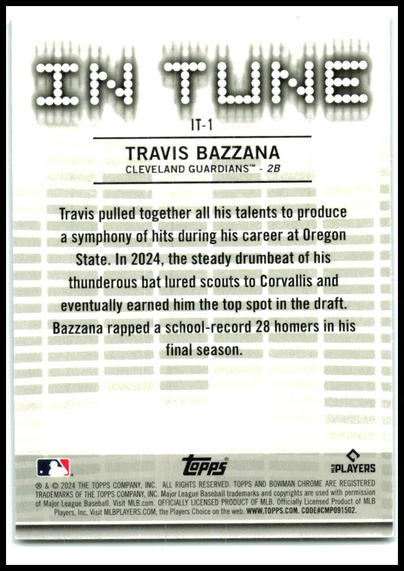 2024 Bowman Draft In Tune #IT-1 Travis Bazzana Cleveland Guardians