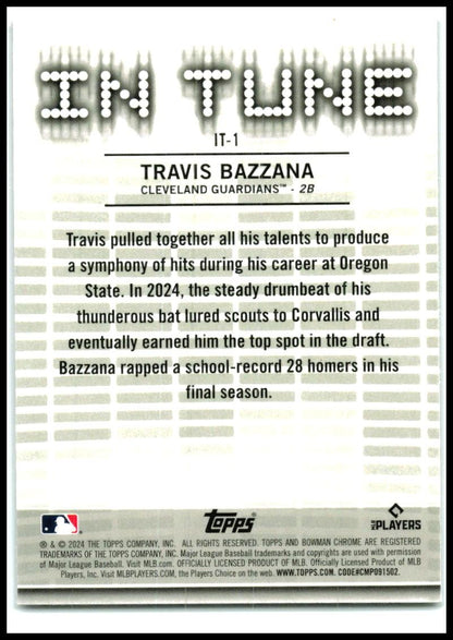 2024 Bowman Draft In Tune #IT-1 Travis Bazzana Cleveland Guardians