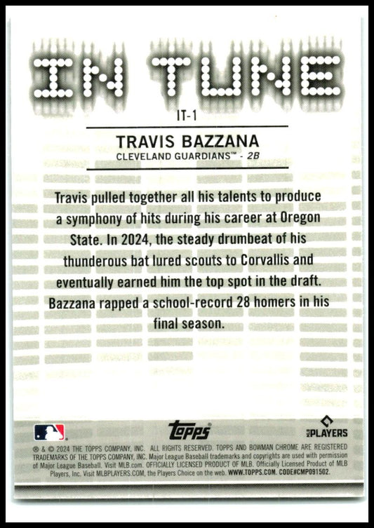 2024 Bowman Draft In Tune #IT-1 Travis Bazzana Cleveland Guardians