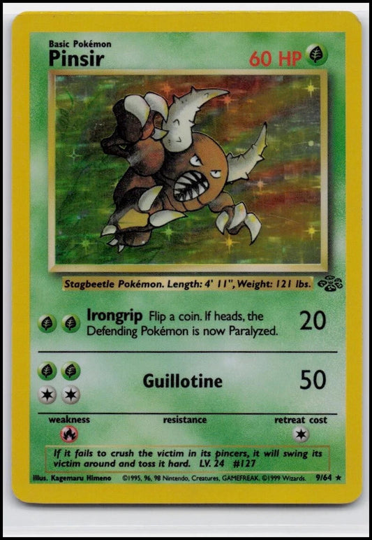Jungle #09/64 Pinsir (9) Holo MP - See Back Photo