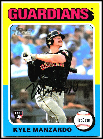 2024 Topps Heritage #673 Kyle Manzardo Rookie Cleveland Guardians