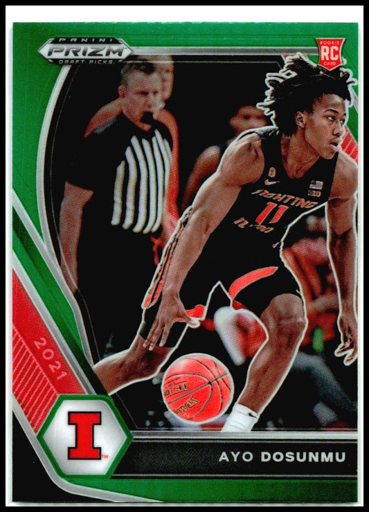 2021 Panini Prizm Draft Picks Green #20 Ayo Dosunmu Illinois Fighting Illini