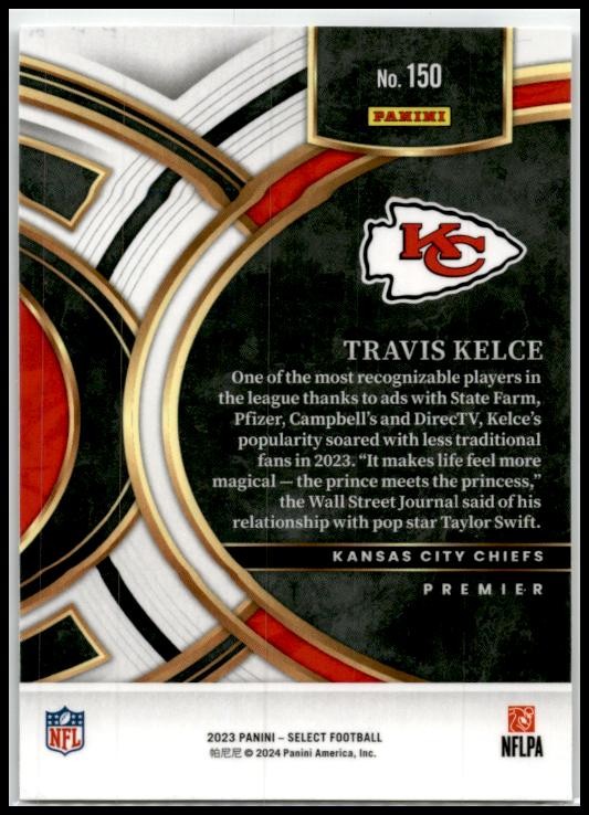 2023 Panini Select #150 Travis Kelce Kansas City Chiefs