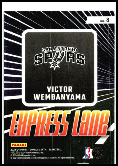 2023-24 Donruss Optic Express Lane #8 Victor Wembanyama San Antonio Spurs