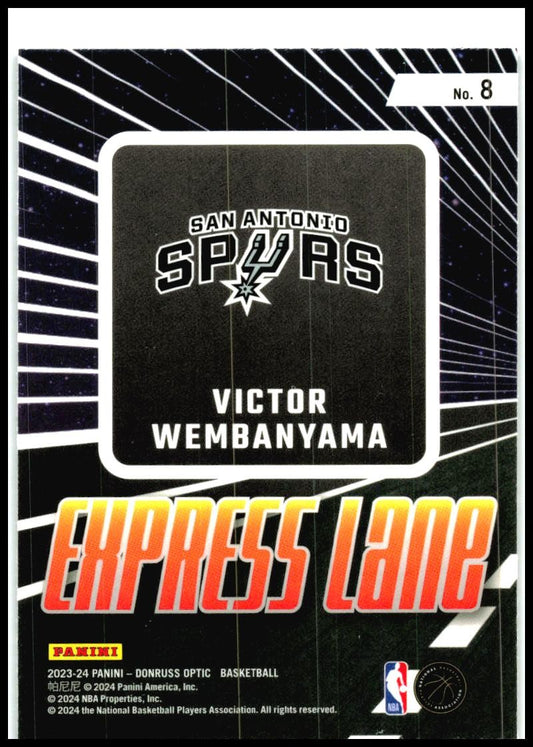 2023-24 Donruss Optic Express Lane #8 Victor Wembanyama San Antonio Spurs