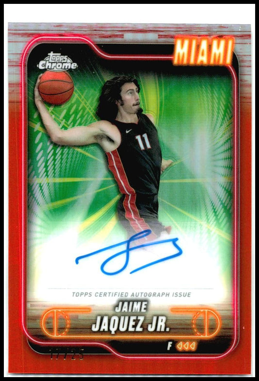 2024-25 Topps Chrome Auto Orange Refractor #TCA-JJ Jami Jaquez JR Auto Miami
