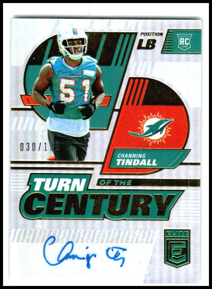 2022 Donruss Elite Turn of the Century Auto #TC-86 Channing Tindall Auto Miami