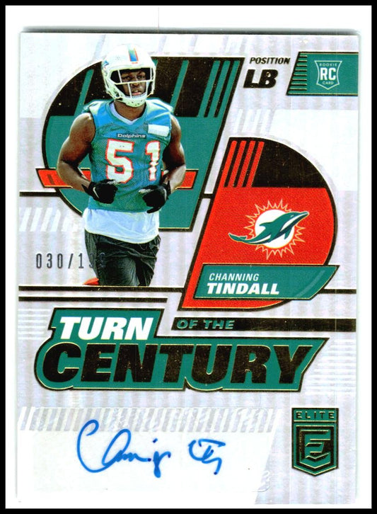 2022 Donruss Elite Turn of the Century Auto #TC-86 Channing Tindall Auto Miami