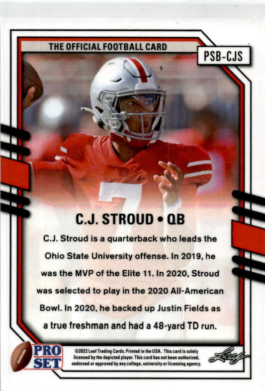 2022 Pro Set Metal Blue Mojo #PSB-CJS C.J. Stroud Houston Texans