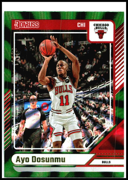2024-25 Donruss Holo Green Laser #133 Ayo Dosunmu Chicago Bulls