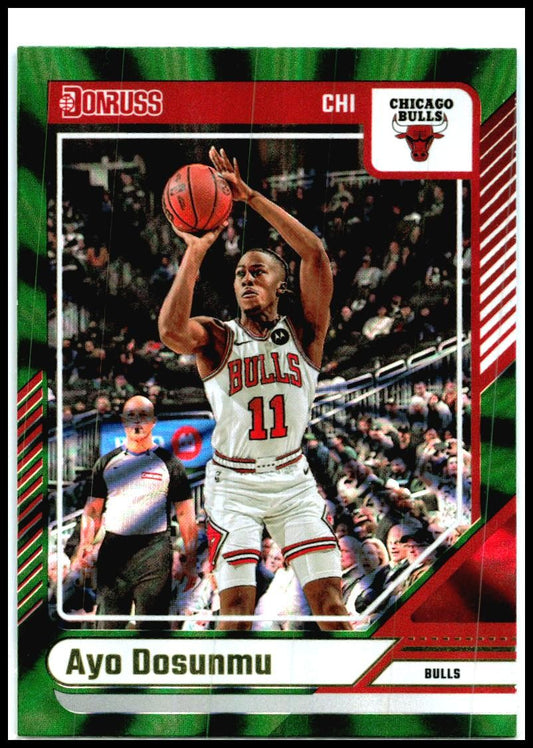 2024-25 Donruss Holo Green Laser #133 Ayo Dosunmu Chicago Bulls