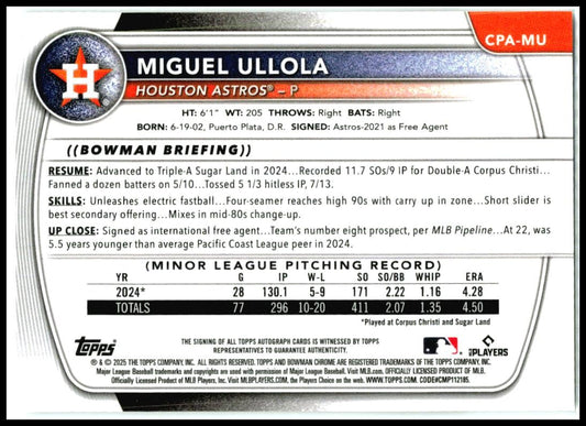 2025 Bwoam Chrome #CPA-MU Miguel Ullola Auto Astro
