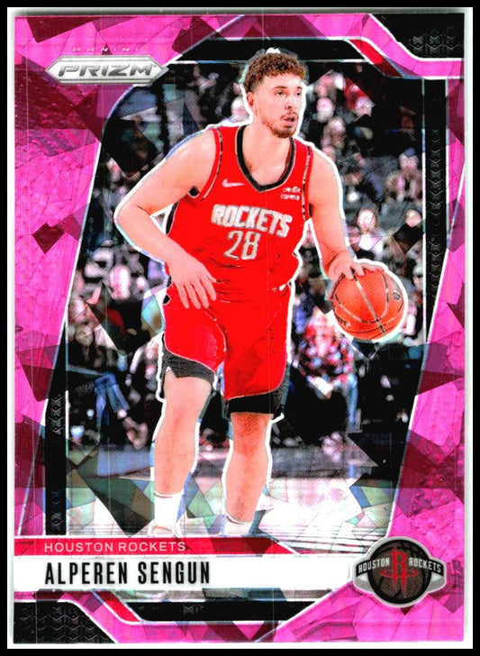 2024-25 Panini Prizm Prizms Pink Ice #201 Alperen Sengun Houston Rockets