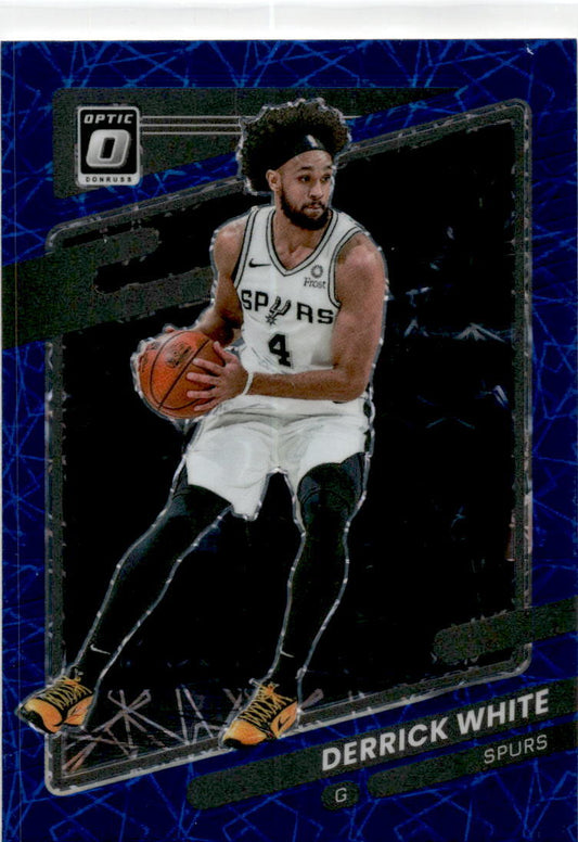 2021-22 Donruss Optic Blue Velocity #4 Derrick White San Antonio Spurs