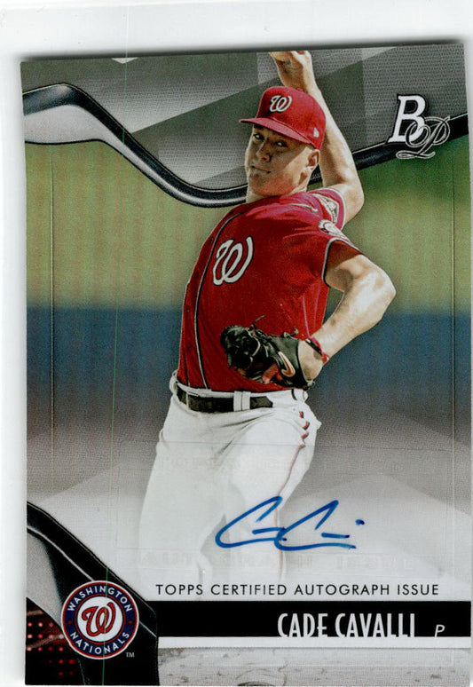2021 Bowman Platinum #TOP-61 Cade Cavalli Auto Washington Nationals