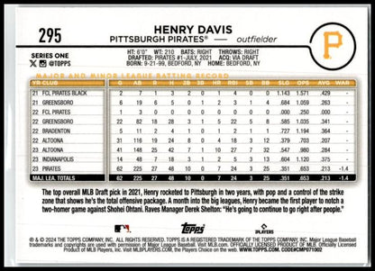 2024 Topps Rainbow #295 Henry Davis Pittsburgh Pirates