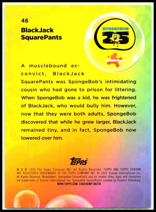 2025 Topps Chrome Spongebob Squarepants Kelp Green #46 BlackJack SquarePants