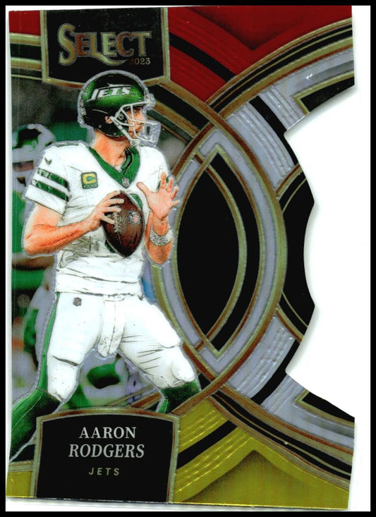 2023 Panini Select Red and Yellow Prizms Die Cuts #121 Aaron Rodgers Jets