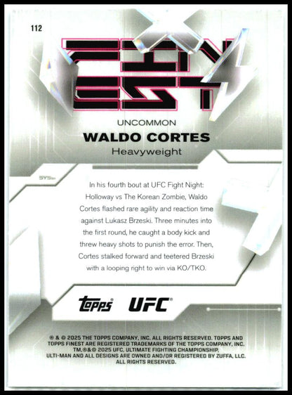 2025 Topps Finest UFC - Purple Refractors #112 Waldo Cortes #/200