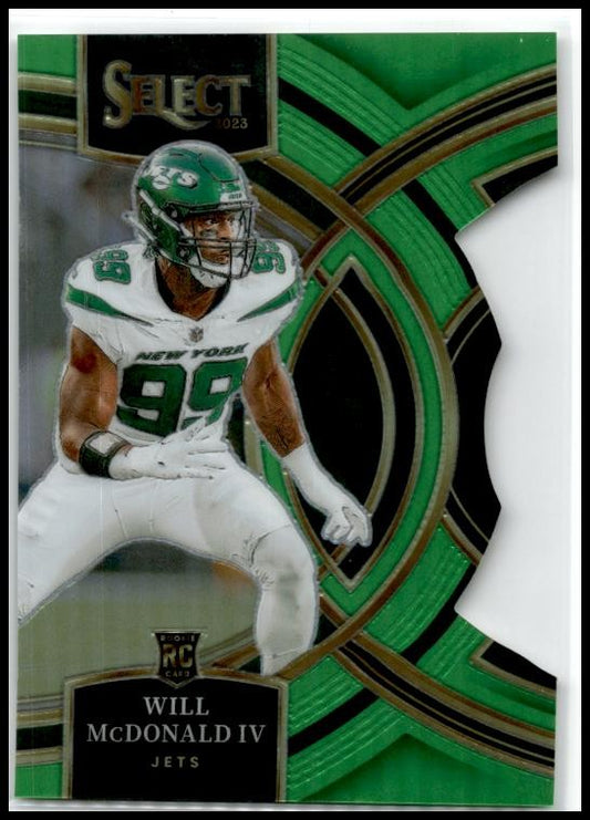2023 Panini Select Neon Green Prizms Die Cuts #192 Will McDonald IV Jets