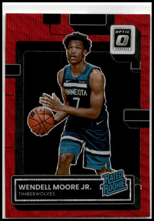 2022-23 Donruss Optic Red Wave #201 Wendell Moore Jr. Minnesota Timberwolves