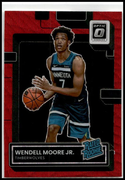 2022-23 Donruss Optic Red Wave #201 Wendell Moore Jr. Minnesota Timberwolves