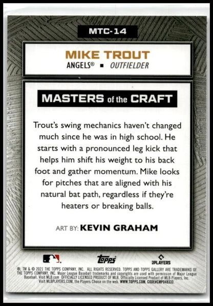 2021 Topps Gallery Masters of the Craft #MTC-14 Mike Trout Los Angeles Angels