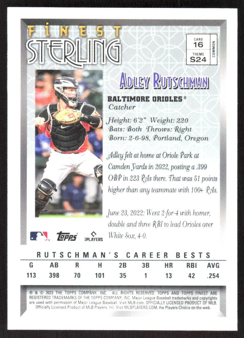 2023 Topps Finest Sterling #16 Adley Rutschman
