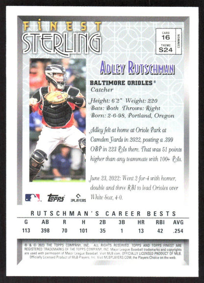 2023 Topps Finest Sterling #16 Adley Rutschman
