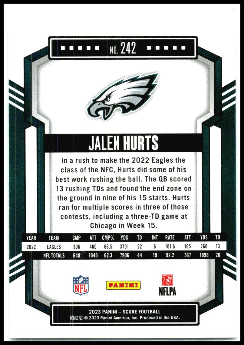 2023 Score #242 Jalen Hurts Philadelphia Eagles