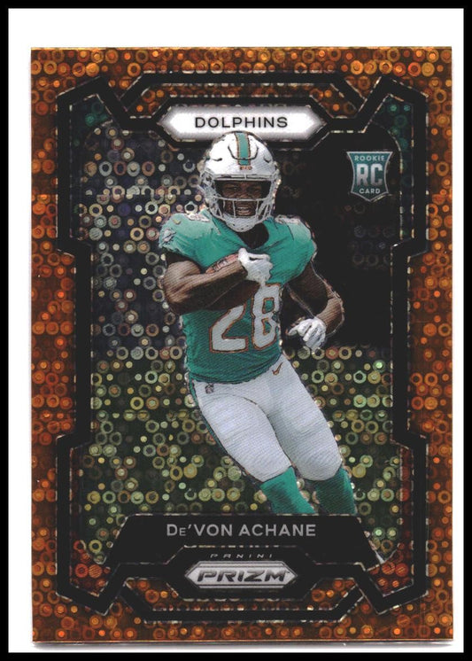 De'Von Achane #365 2023 Panini Prizm Disco Orange