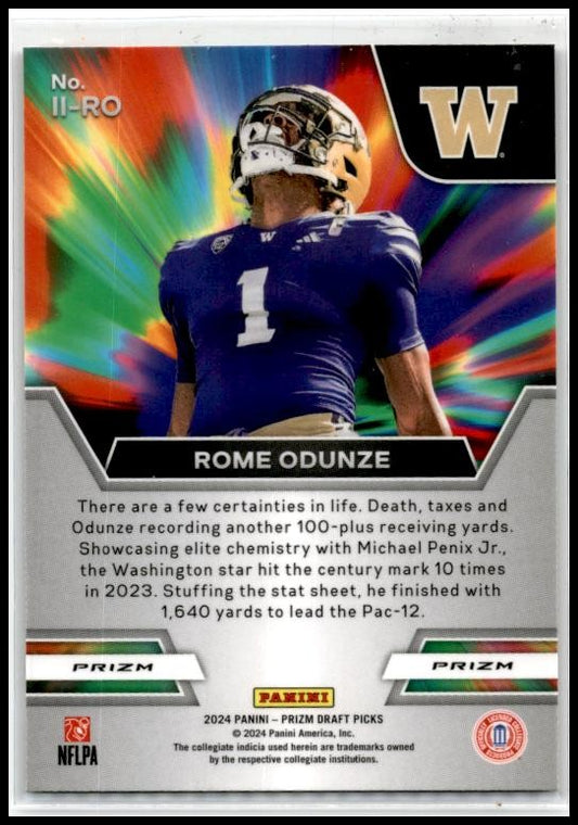 2024 Panini Prizm Draft Picks Instant Impact Green #II-RO Rome Odunze Bears
