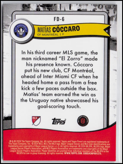 2024 Finest MLS #FD-6 Matías Cóccaro Finest Debuts