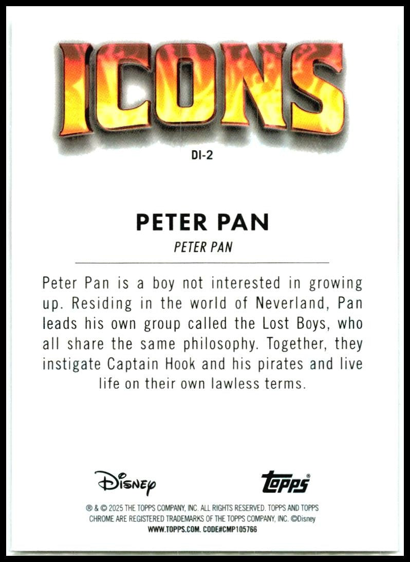 2025 Topps Chrome Disney Disney Icons #DI-2 Peter Pan