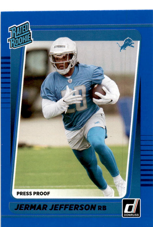 2021 Donruss Blue Press Proof #297 Jermar Jefferson Rookie Detroit Lions