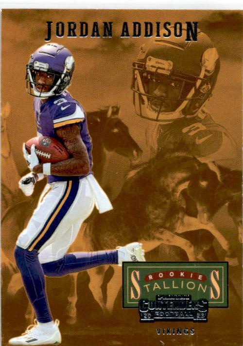 2023 Panini Contenders Rookie Stallions #24 Jordan Addison Minnesota Vikings