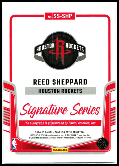 2024-25 Donruss Optic Signature Series #SS-SHP Reed Sheppard Auto Houston