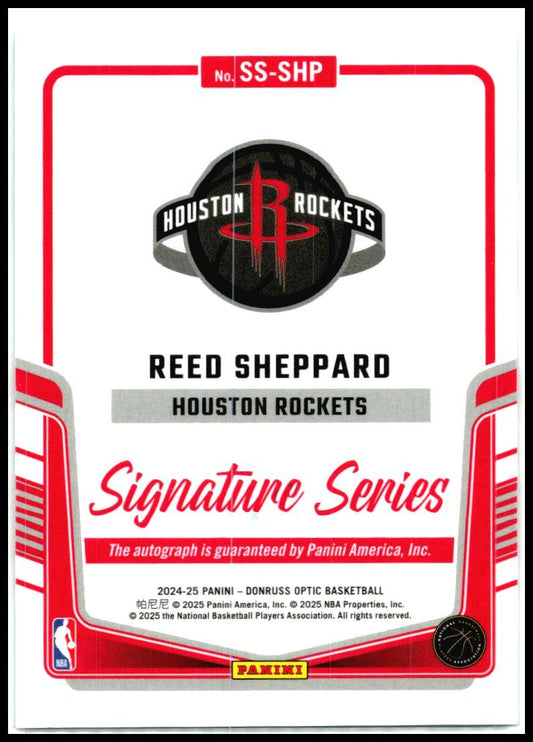 2024-25 Donruss Optic Signature Series #SS-SHP Reed Sheppard Auto Houston