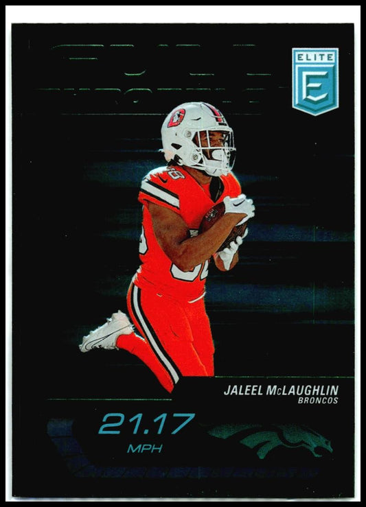 2024 Donruss Elite Full Throttle Green #21 Jaleel McLaughlin Denver Broncos
