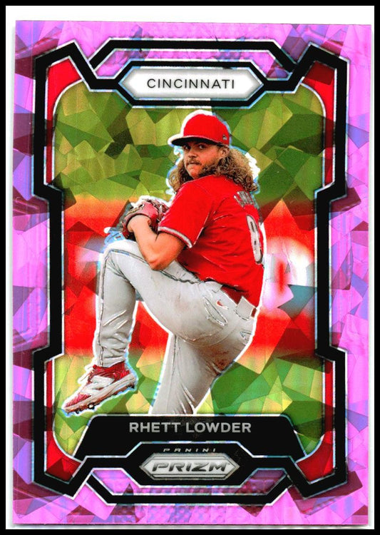 2024 Panini Prizm Pink Ice Prizms #65 Rhett Lowder Cincinnati Reds