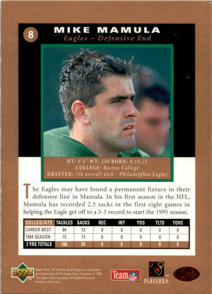 1995 SP #8 Mike Mamula Rookie Philadelphia Eagles