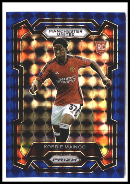 Kobbie Mainoo #38 2023-24 Panini Prizm Premier League Blue Mosaic