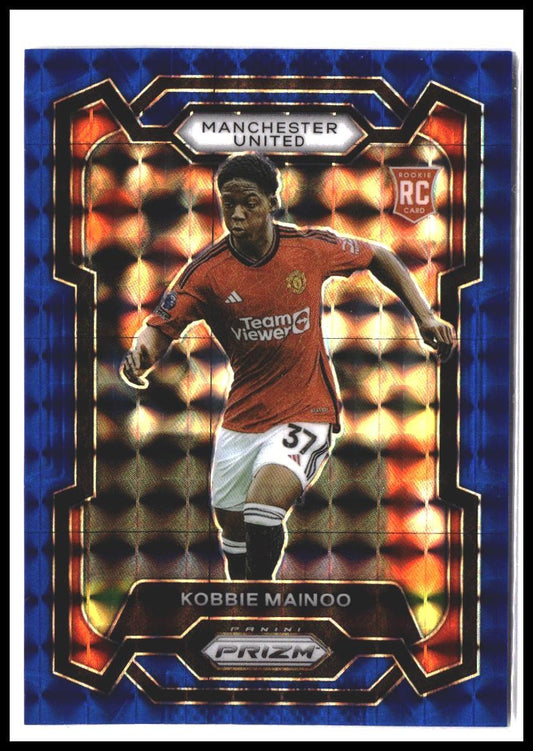 Kobbie Mainoo #38 2023-24 Panini Prizm Premier League Blue Mosaic