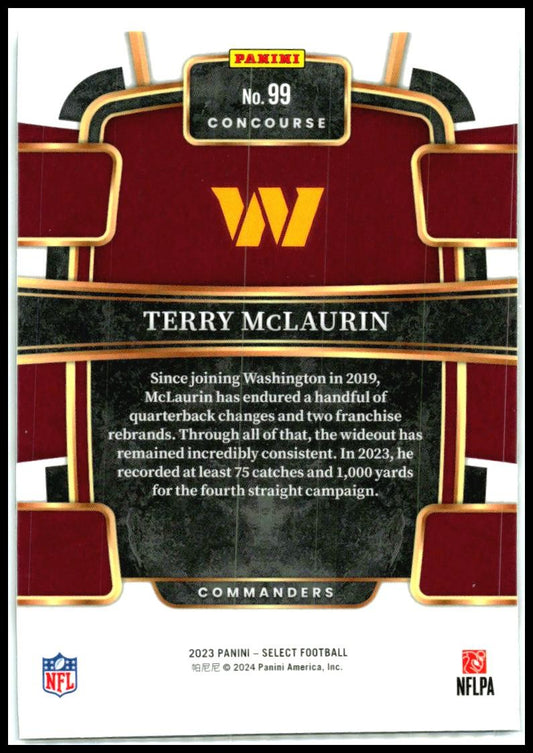 2023 Panini Select Silver Prizms Die Cuts #99 Terry McLaurin Washington
